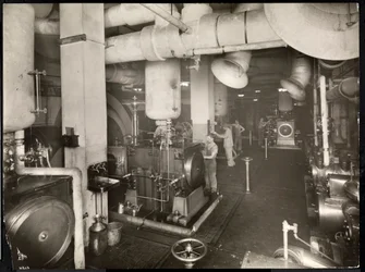 Ein Kesselraum im Hotel McAlpin, 1913