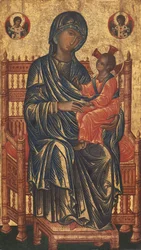Thronende Madonna mit Kind