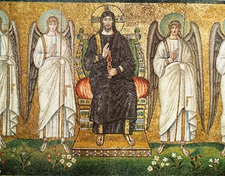 Christus als Richter auf dem Thron, mit zwei Engeln, 6. Jahrhundert