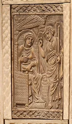 Detail der Verkündigung, vom Stuhl des Bischofs Maximian (Intarsienholz & Elfenbein)