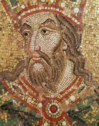 Kopf eines Königs (Mosaik) (Detail)
