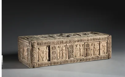 Elfenbeinkästchen mit Szenen von Adam und Eva, 1000-1100