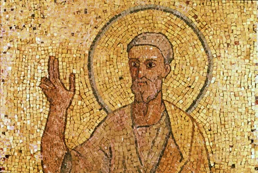 St. Peter, aus der Krypta von St. Peter, ca. 700 n. Chr. (Mosaik)