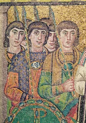 Die Wachen in Justinians Gefolge (Detail)