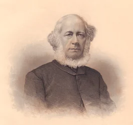 Porträt des amerikanischen Lehrers und methodistischen Bischofs Erastus Wentworth (1813-1886), Gravur von F E Jones aus dem Ladies
