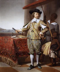 Porträt von Wollebrant Geleynssen de Jongh (1594-1674), mit einem Diener und einem Kind