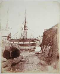 Fluss- und Kai-Szene um 1846