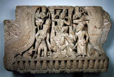 Giebel mit Parvati und Shiva, Bayon-Stil, aus Preah Pithu, Angkor, frühes 13. Jahrhundert