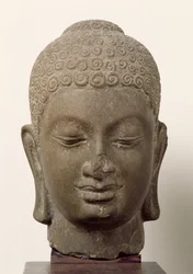 Kopf des Buddha, aus Vat Romlok, Angkot Borei, 6.-7. Jahrhundert