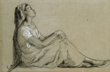 Junge schwarze Frau sitzend, 1855-57