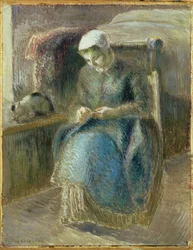 Frau beim Nähen, 1881