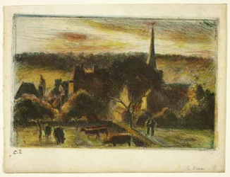 Kirche und Bauernhof in Éragny