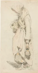 Bäuerin (recto); Junge mit Angelrute (verso)