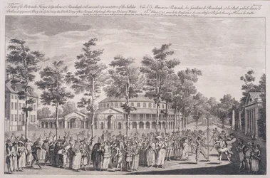 Ansicht der Rotunde, Ranelagh House, bei einem Ball zur Feier des Geburtstags von HRH, dem Prinzen von Wales, 24. Mai 1751, graviert von Parr