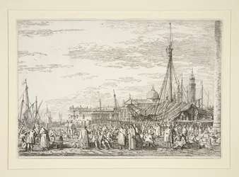 Der Markt auf dem Molo, aus der Serie Vedute (Ansichten)