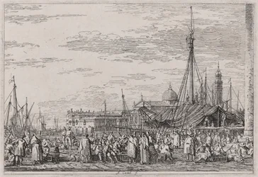 Der Markt auf dem Molo, aus der Serie Vedute (Ansichten)
