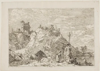 Landschaft mit dem betenden Pilger, aus Vedute