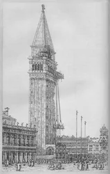 Der Campanile von St. Markus während der Reparatur im Jahr 1745, 1903