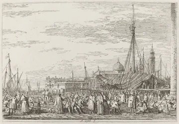 Der Markt auf dem Molo [oben links], um 1735-1746