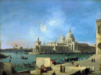 Blick auf die Salute vom Eingang des Canal Grande, Venedig, ca. 1727-1728