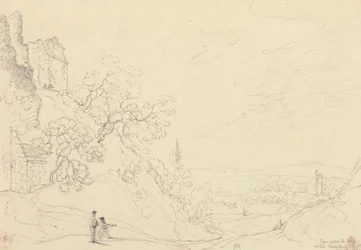 Von unterhalb der Burg innerhalb von Carisbrooke Castle, 18. Mai 1829