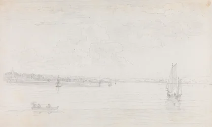 Skizze von Cowes, Isle of Wight, vom Solent aus