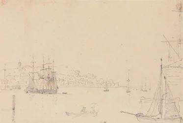 Skizze von Schiffen in der Nähe von West Cowes, Isle of Wight