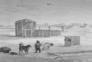 Eskimaux-Haus, aus Eis gebaut, Igloolik, 1822, aus 