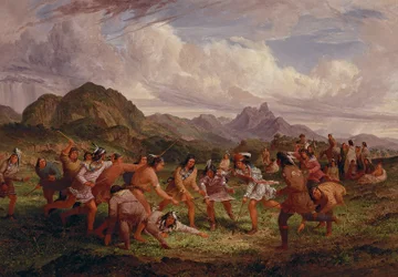 Ballspiel unter den Sioux-Indianern, 1851