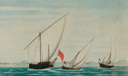 Ansicht von Dhows vor Ajman