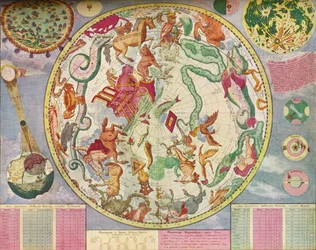 Sternkarte für die südliche Hemisphäre, Ende des Jahres 1700, ca. 1700, 1936