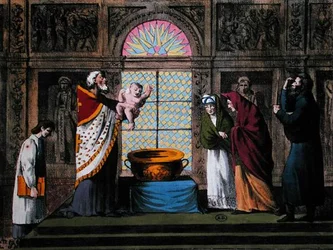 Eine russisch-orthodoxe Taufe, ca. 1810-20