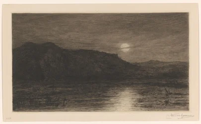 Landschaft im Mondlicht bei Villa Caprera
