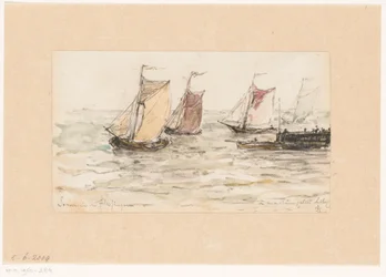 Segelnde Fischerboote auf der Schelde