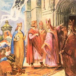 König Heinrich II. weiht den Bamberger Dom