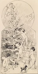 Engerln, Christbaum putzend