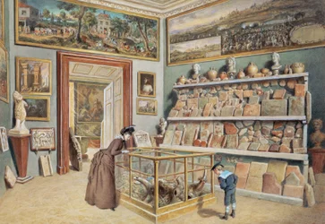 Das Apsiszimmer mit den römischen Ziegeln