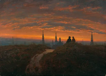 Ansicht von Dresden bei Sonnenuntergang