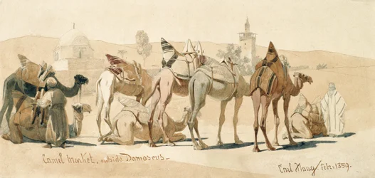 Kamelmarkt außerhalb von Damaskus, 1859