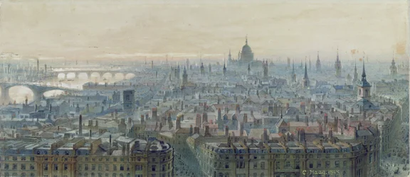 Panorama von London vom Monument aus, Blick nach Westen, 1848