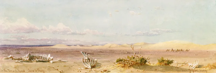 Sandhügel in der Wüste, Kairo, Suez, 1859