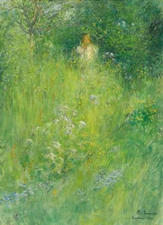 Eine Fee oder Kersti auf der Wiese