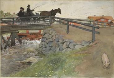 Die Brücke. Aus „Ein Heim“ (26 Aquarelle)