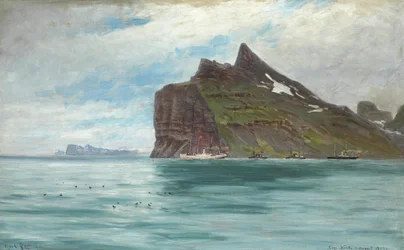 Blick vom Kap Nord, Island, von der königlichen dänischen Reise 1907 mit dem Dampfschiff SS Birma