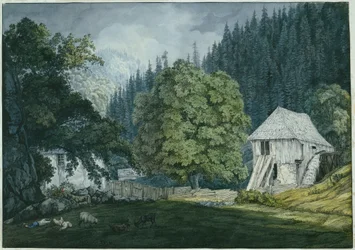 Schneidemühle im Beuerner Thale (Blatt 8 aus dem Skizzenbuch)