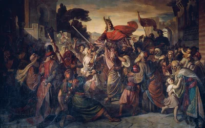 Der Empfang Manfreds (1231–1266) bei den Sarazenen in Luceria im Jahre 1254