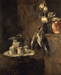 Stillleben mit Rebhühnern und Käse, nach 1884