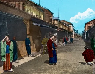 Japan, Honshu-Insel, Kanto-Region, Straßenleben in Tokio, Bilddatum: ca. 1920