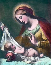 Madonna mit Kind, Gemälde (undatiert) von Carlo Dolci, Bilddatum: ca. 1900