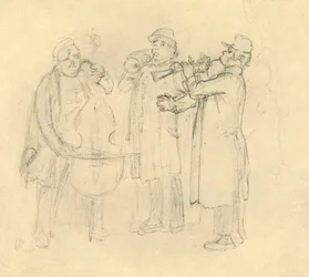 Bettelmusikanten, Mitte bis Ende des 19. Jahrhunderts, um 1924